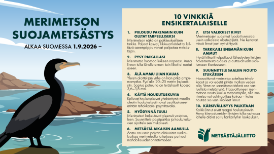 merimetson suojametsästys -grafiikka