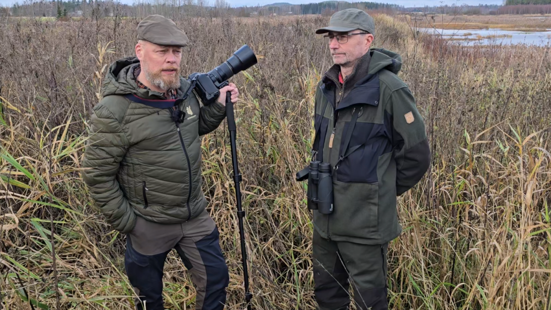 Petteri Lampinen ja Jaakko Silpola Sammalistonsuolla.