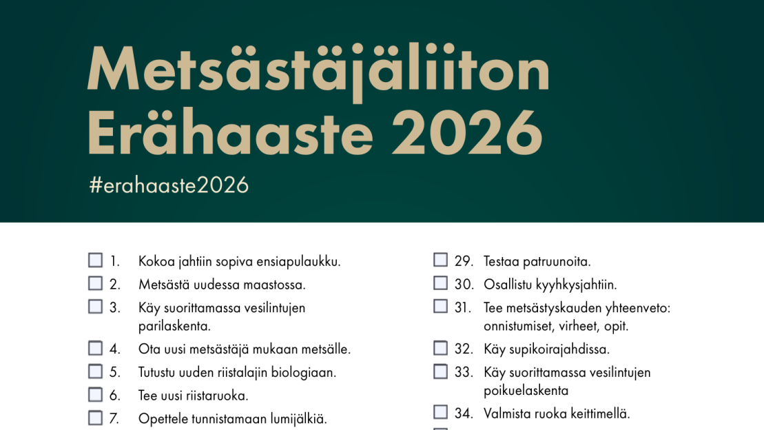 Ote erähaaste-lomakkeesta